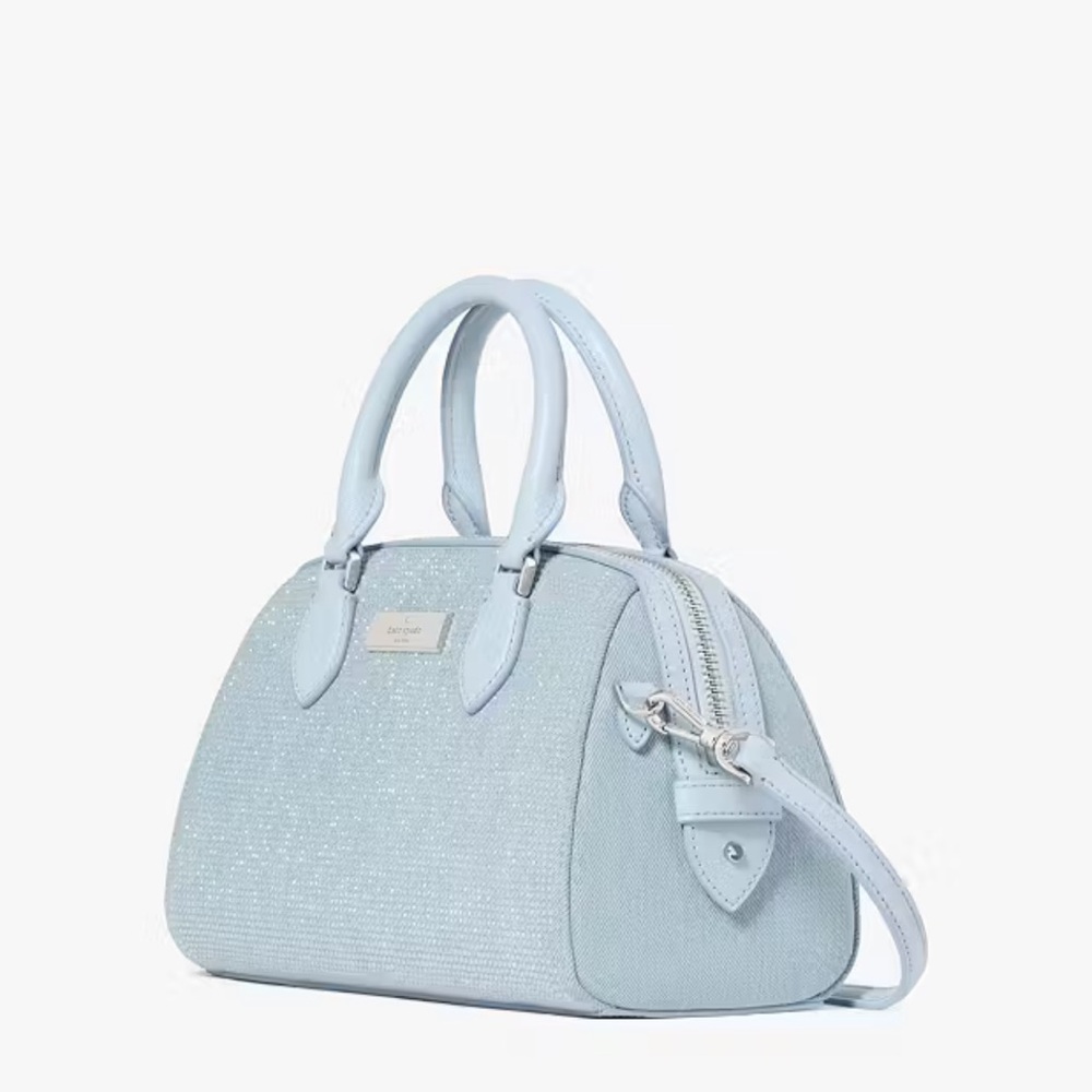 Kate Spade “Madison” Studded Denim Small Dolly Duffle Bag Purse Crossbody - Picture 5 of 8
